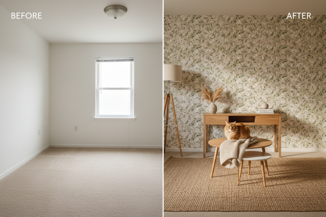 Before & After: Transforming Bland Rentals with Removable Decor