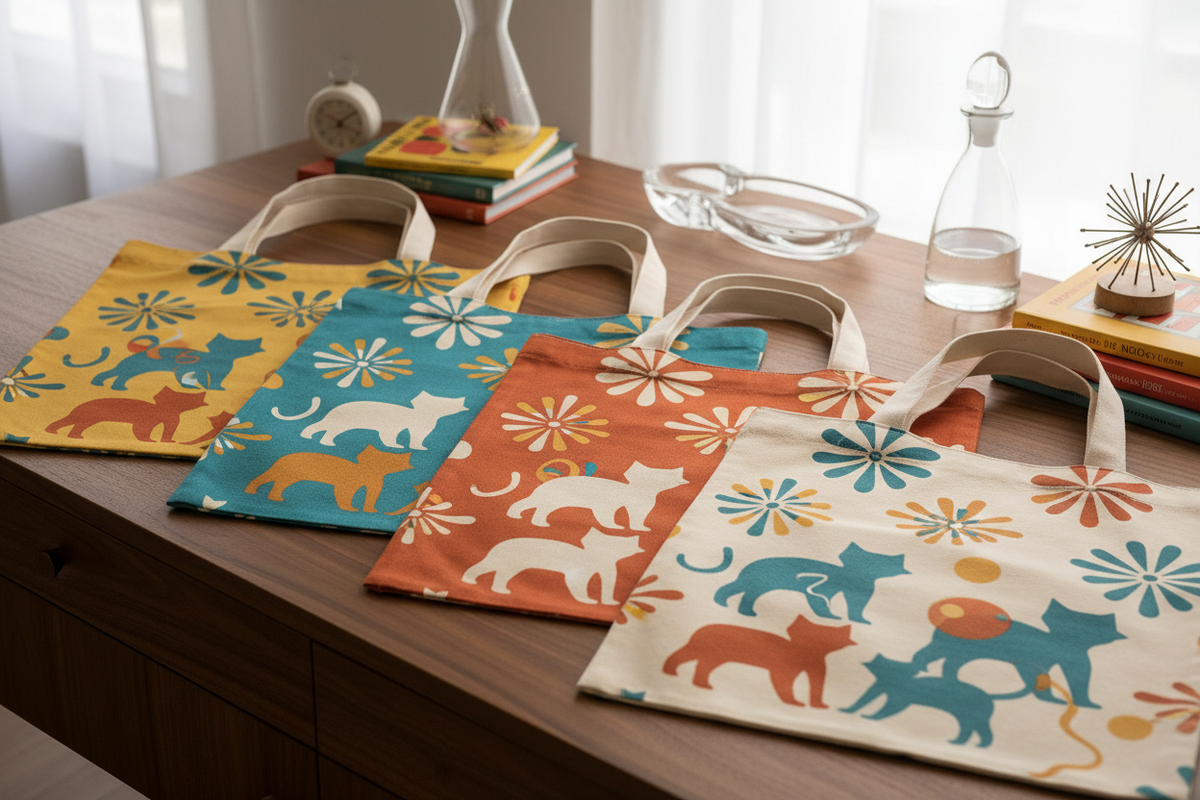 Mid-Century Modern Cat Totes & Bags