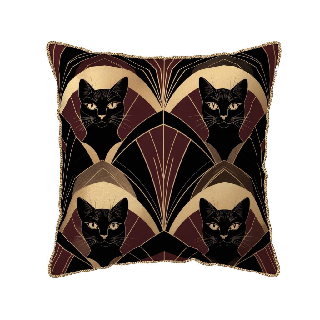 Deco Cat Velvet Pillow Cover
