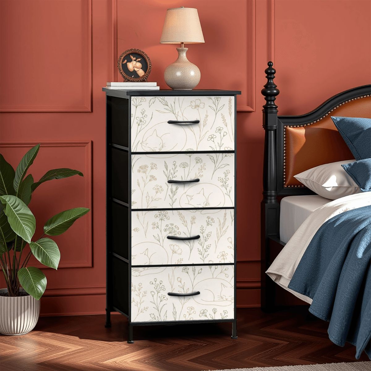 The Maeve 4-Drawer Slim Chest & Dresser (Wildflower Meadow Edition)