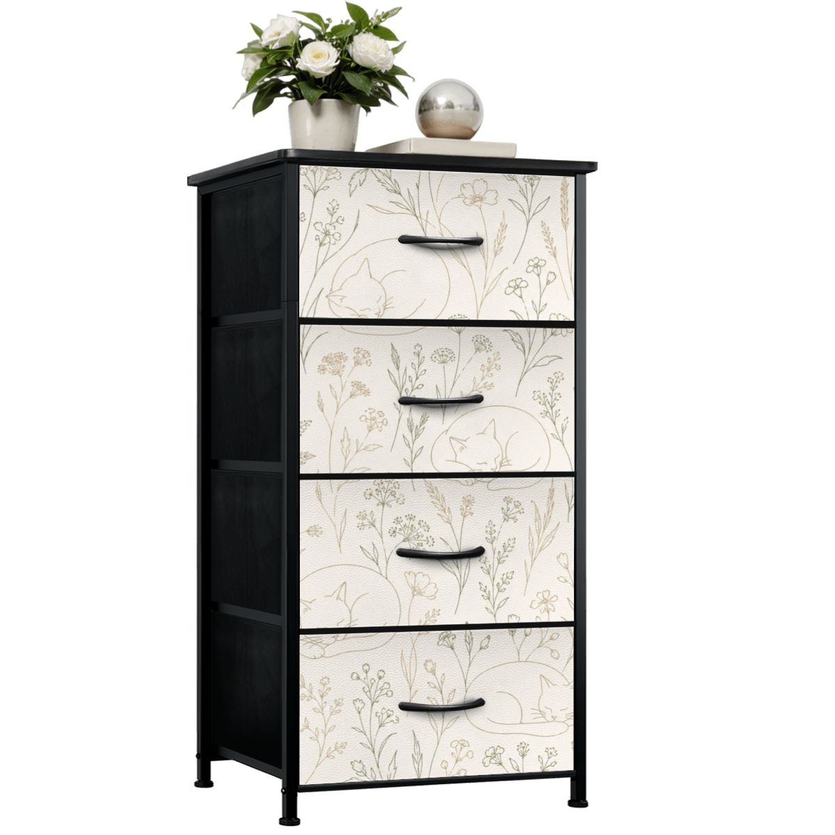 The Maeve 4-Drawer Slim Chest & Dresser (Wildflower Meadow Edition)