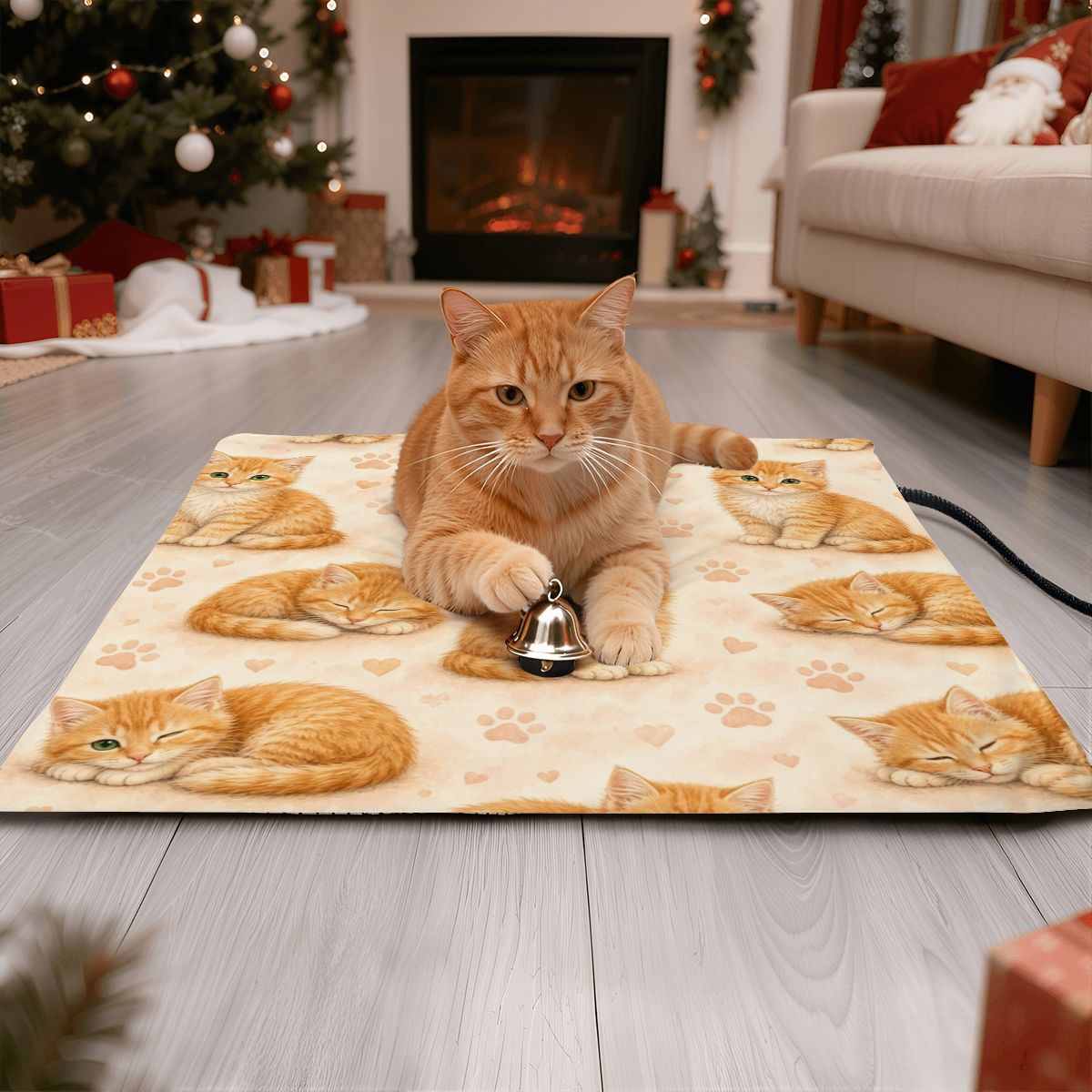 Orange Tabby Paradise Heating Pad