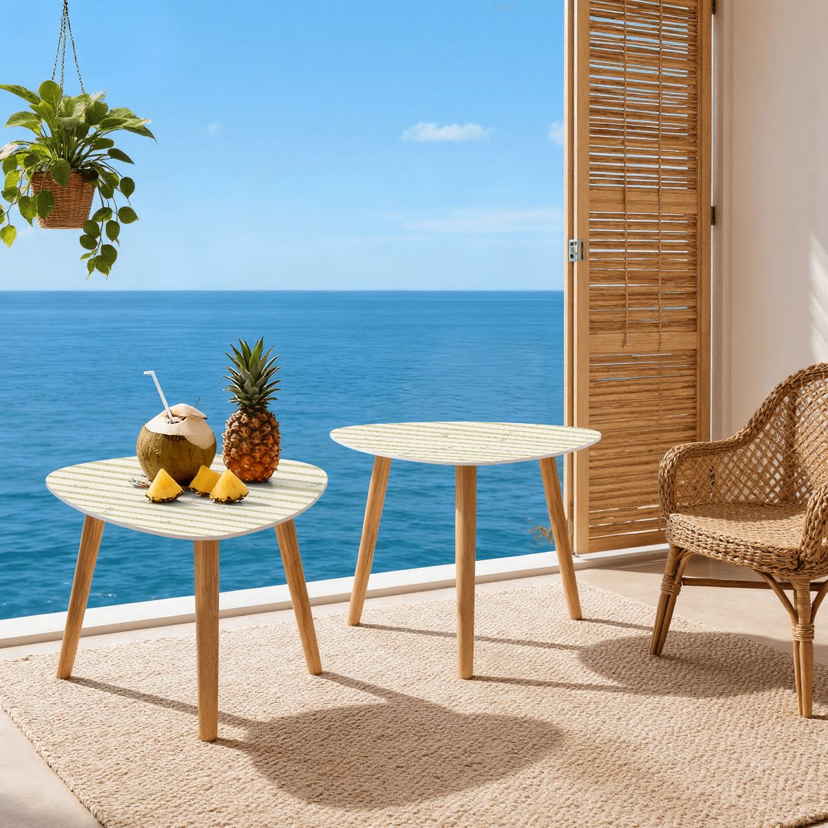 The Kyoto Minimalist Nesting Coffee Tables (Linear Mew Edition)