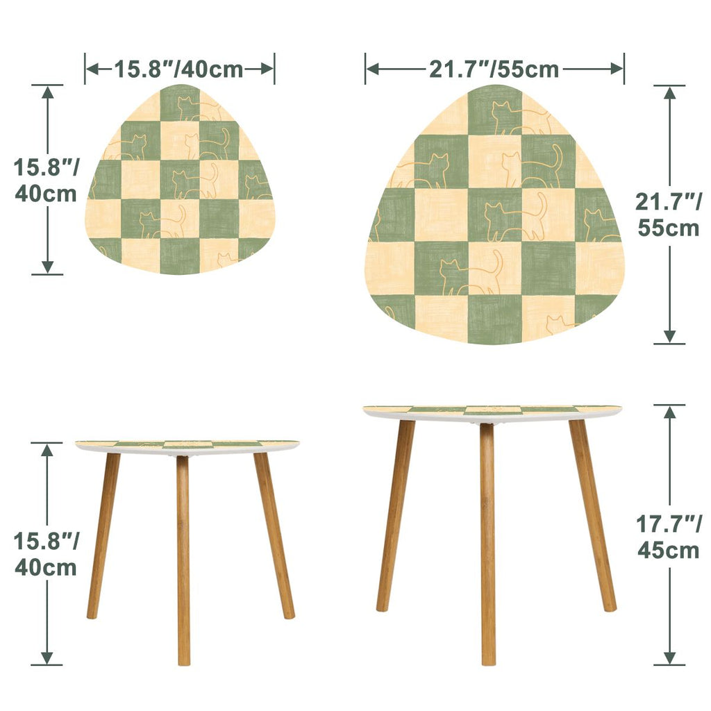 The Kyoto Minimalist Nesting Coffee Tables (Checkerboard Mew Edition)