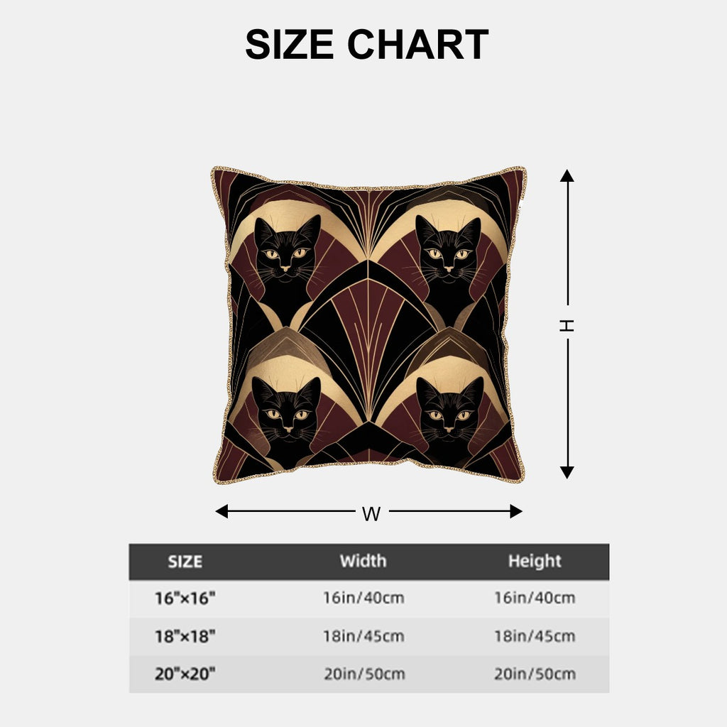 Deco Cat Velvet Pillow Cover