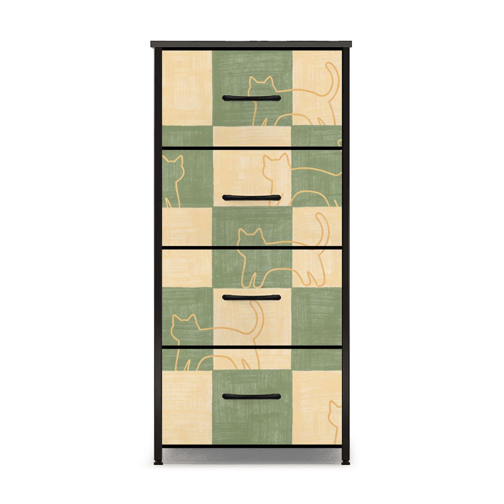 The Maeve 4-Drawer Slim Chest & Dresser (Checkerboard Mew Edition)