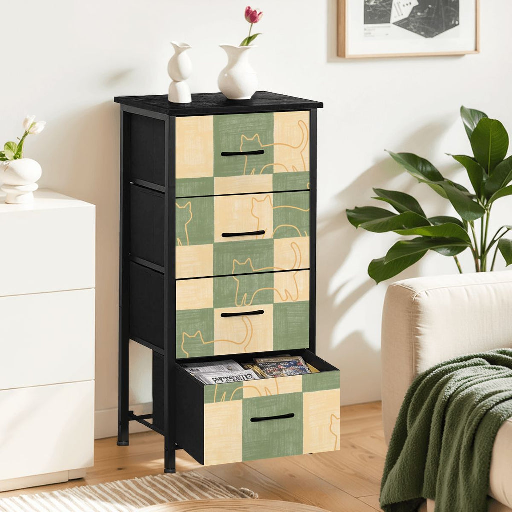 The Maeve 4-Drawer Slim Chest & Dresser (Checkerboard Mew Edition)
