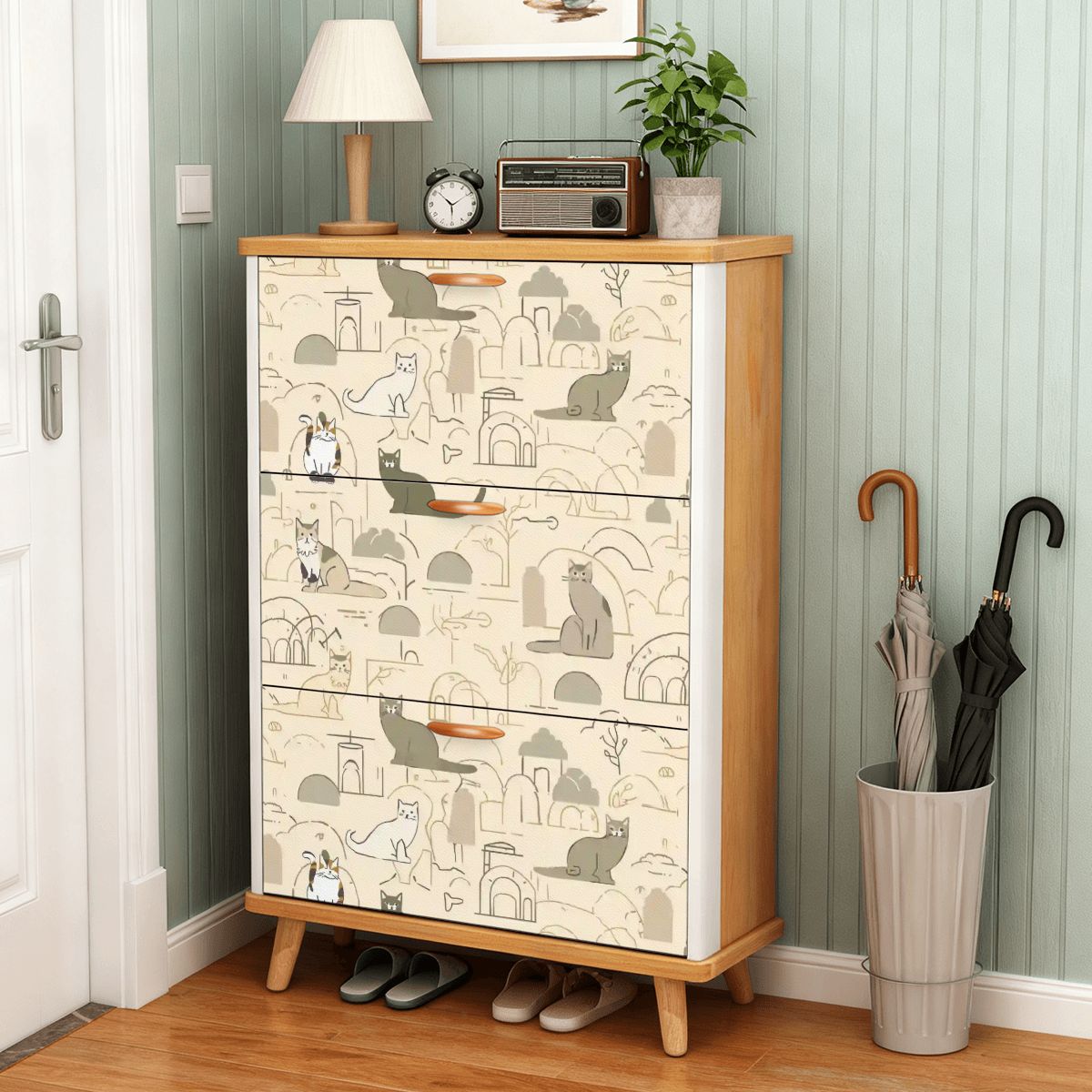 The Maeve 3-Door Entryway Console & Pet Organizer (Clay & Contour Edition)
