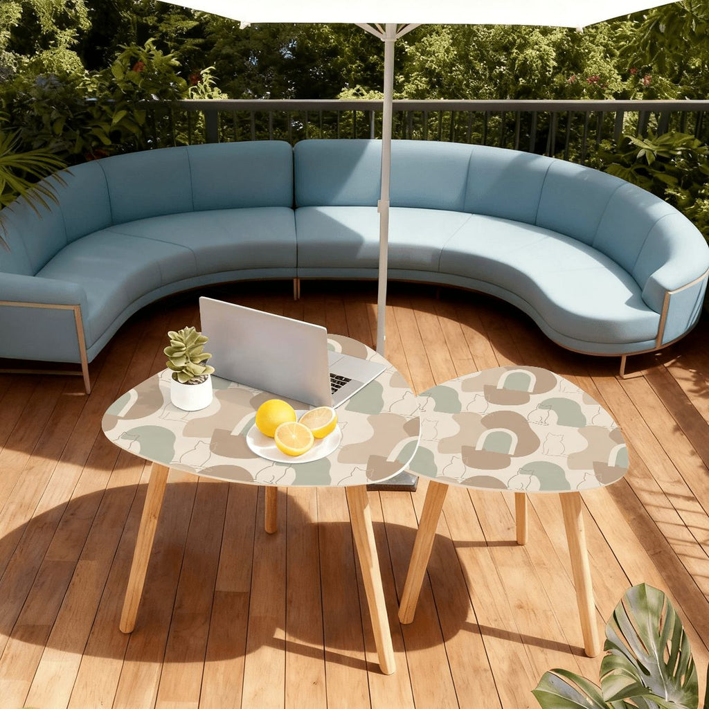 The Kyoto Minimalist Nesting Coffee Tables (Wabi-Sabi Mew Edition)