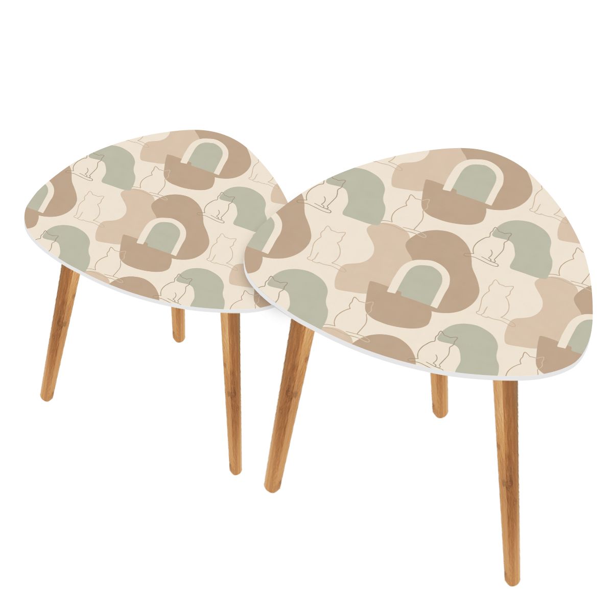 The Kyoto Minimalist Nesting Coffee Tables (Wabi-Sabi Mew Edition)