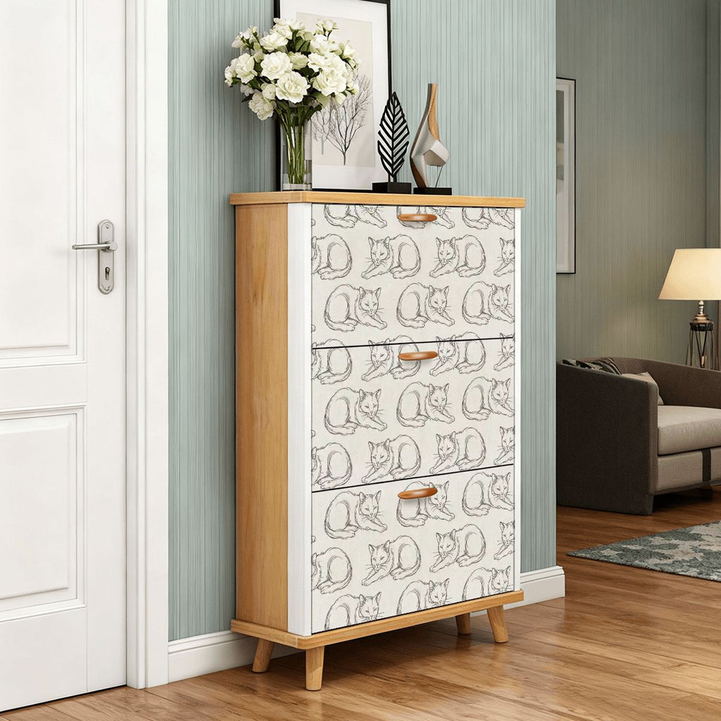 The Maeve 3-Door Entryway Console & Pet Organizer (Sleepy Mew Edition)