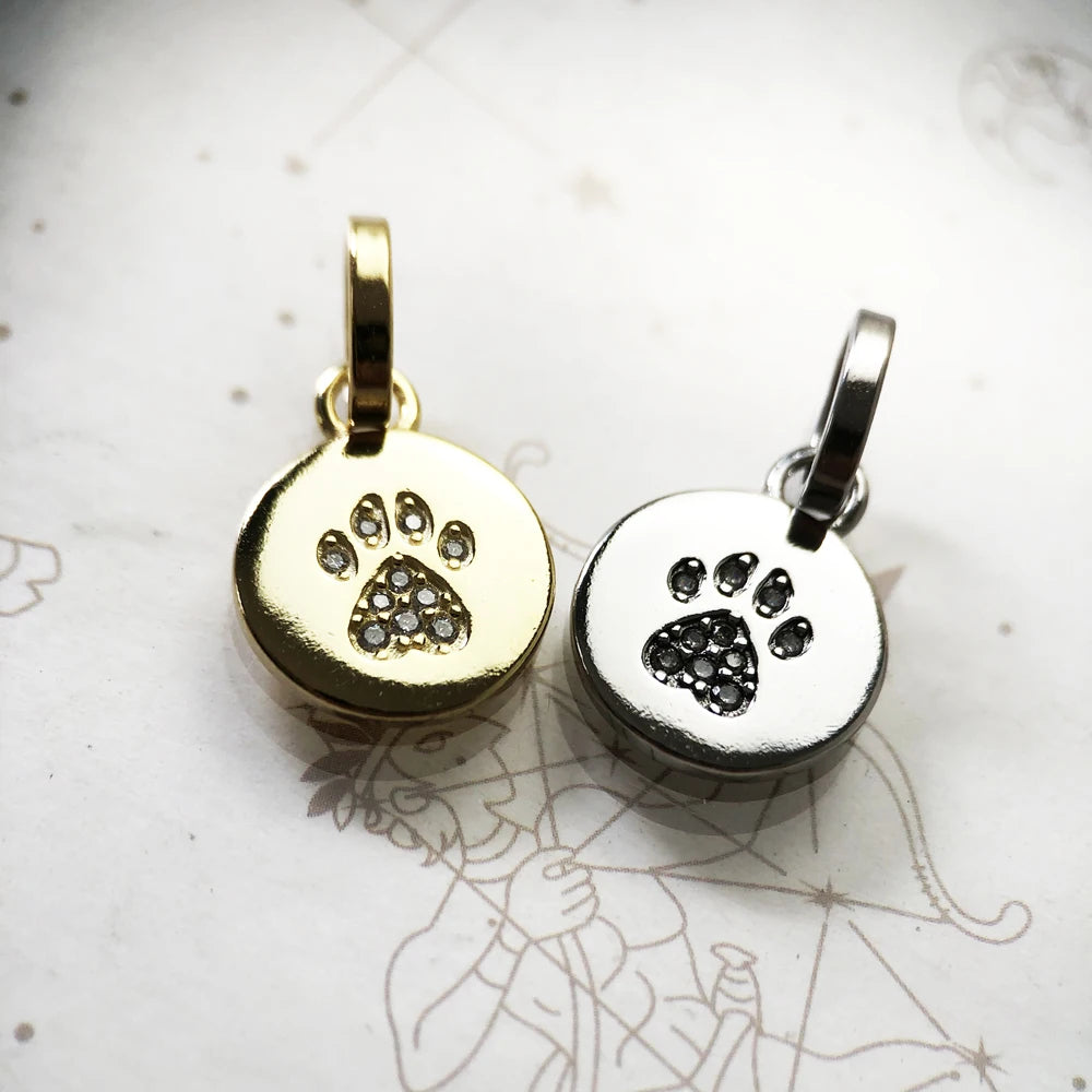Paws | Cat Paw Disc Pendant | 925 Sterling Silver Cat Lover Necklace