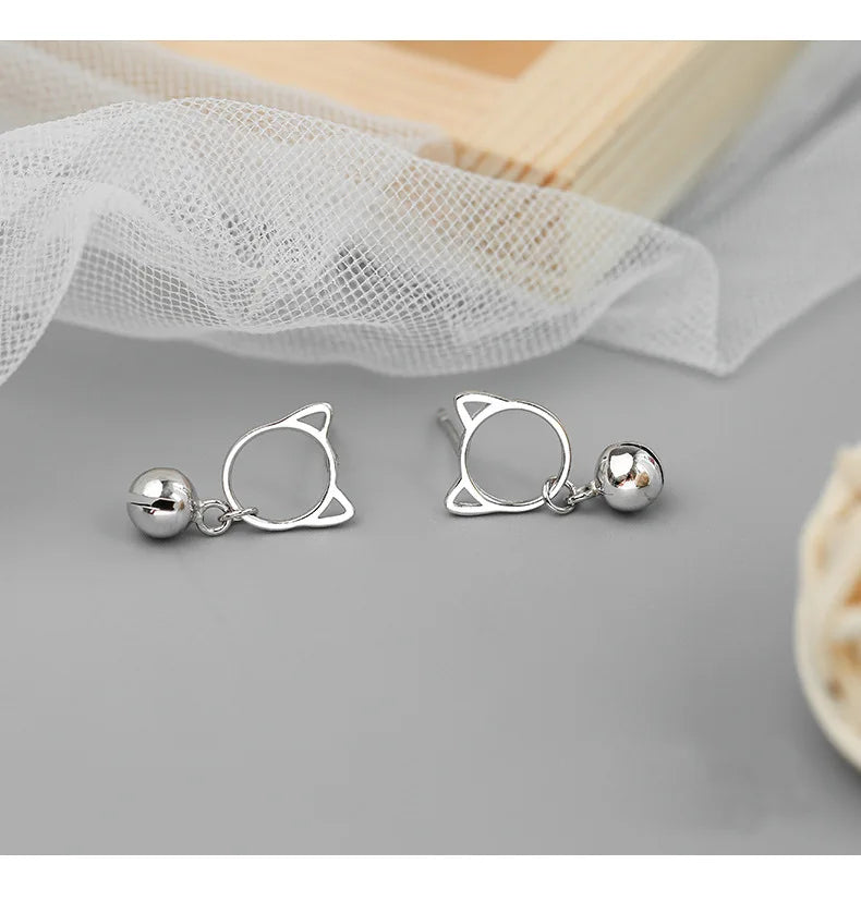 Bell Cat Hoop Earrings