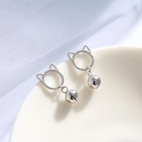 Bell Cat Hoop Earrings