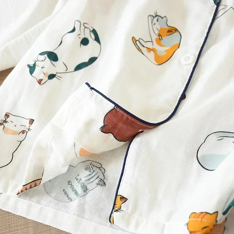 Cat Print Pajama Set