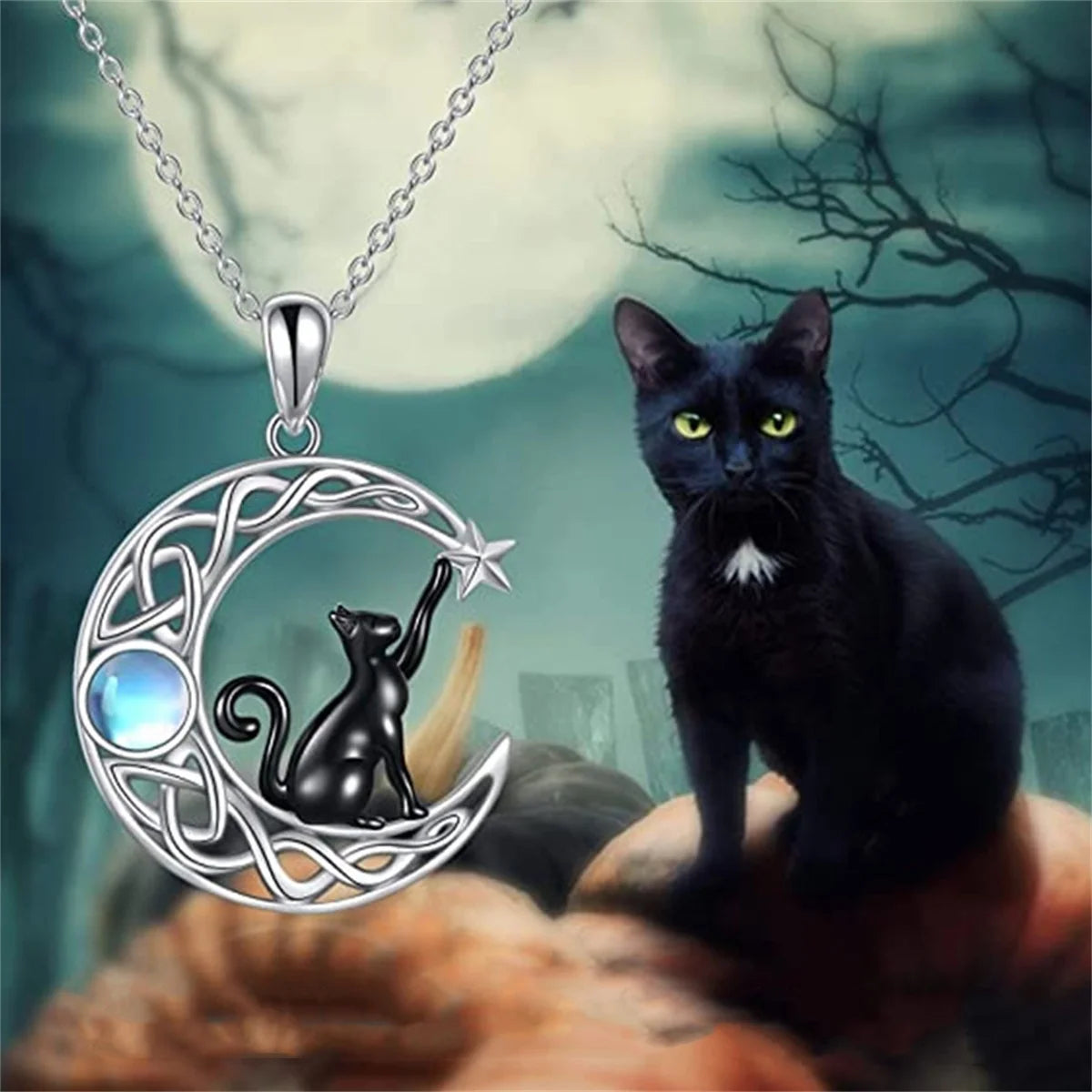 Moon Cat Necklace