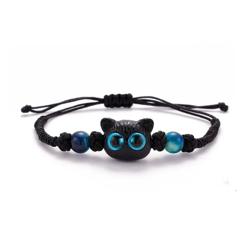 Cat Bead Couple Bracelet Set