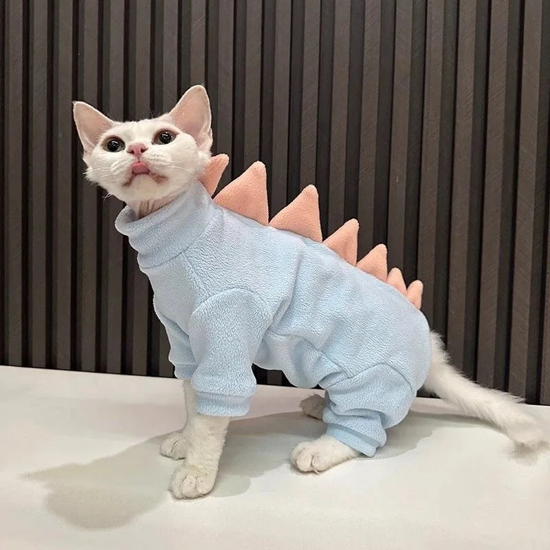 Sphynx Dinosaur Fleece Jumpsuit