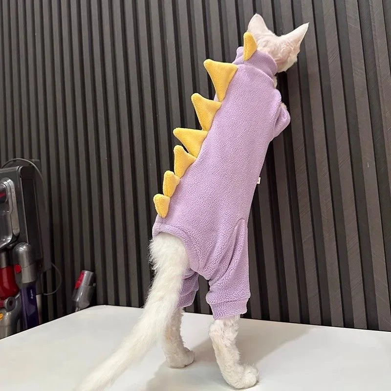 Sphynx Dinosaur Fleece Jumpsuit
