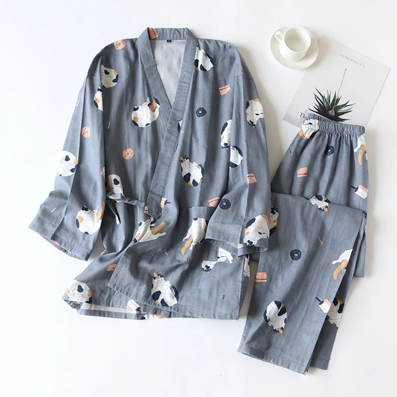 Cat Kimono Pajamas