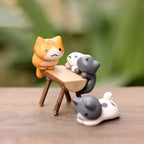 Lucky Cat Miniatures — 6-Piece Resin Kitten Set