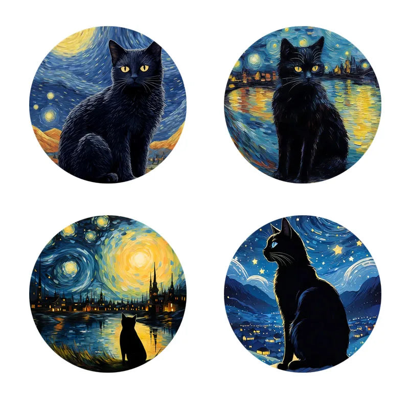 Starry Night Cat Coasters