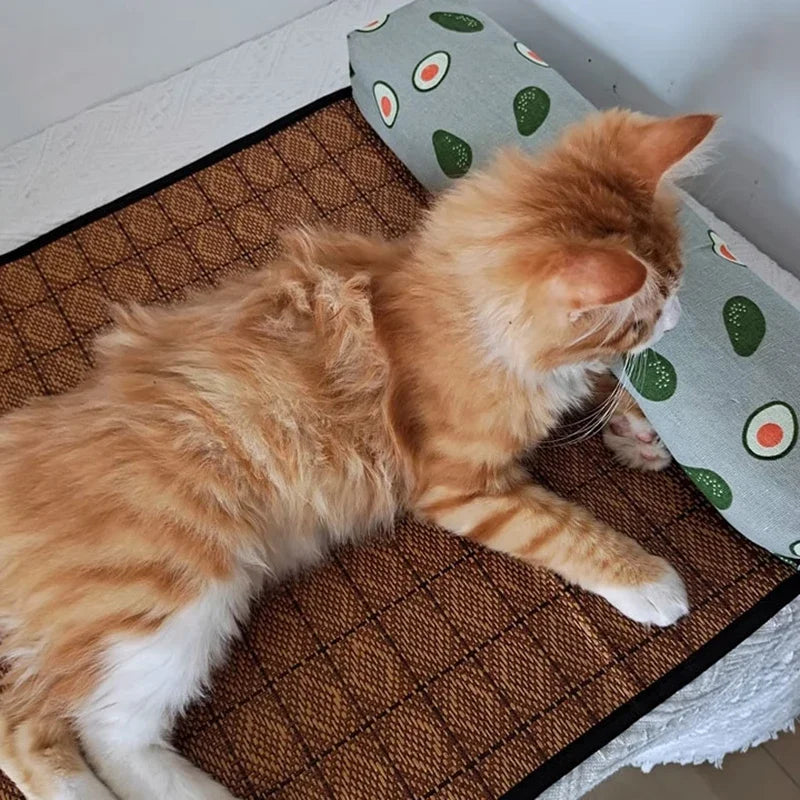 Natural Rattan Cat Cooling Mat