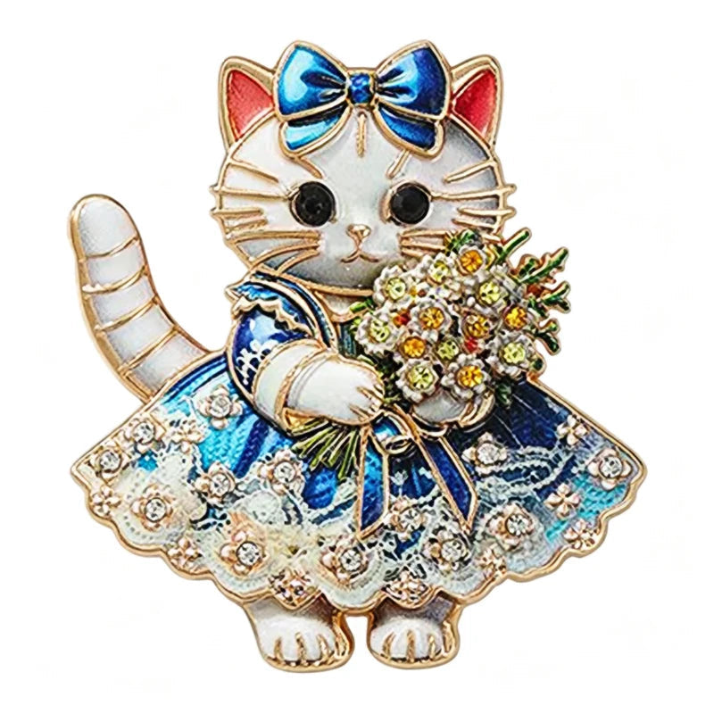 Flower Cat Brooch
