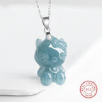 Blue Jade Cat Pendant