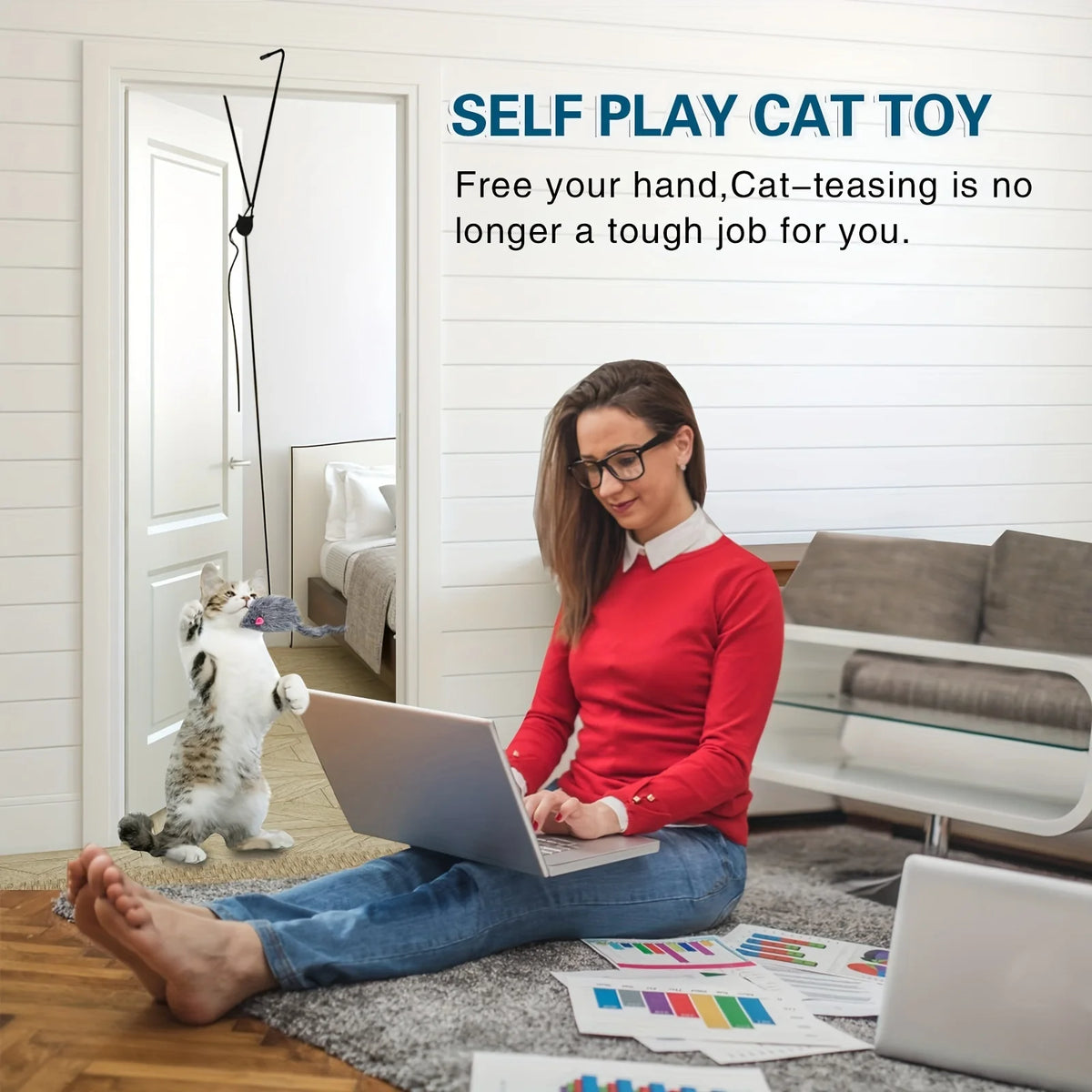 Door Hanging Cat Wand Toy