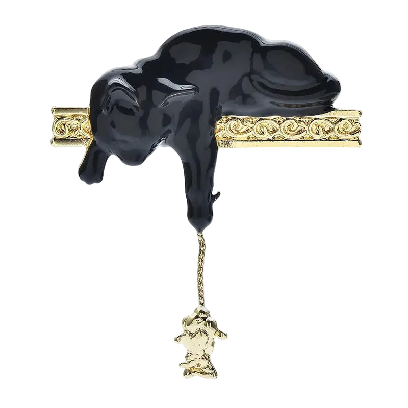 Sleeping Cat Bar Brooch