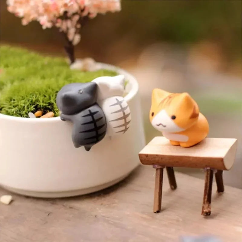 Lucky Cat Miniatures — 6-Piece Resin Kitten Set