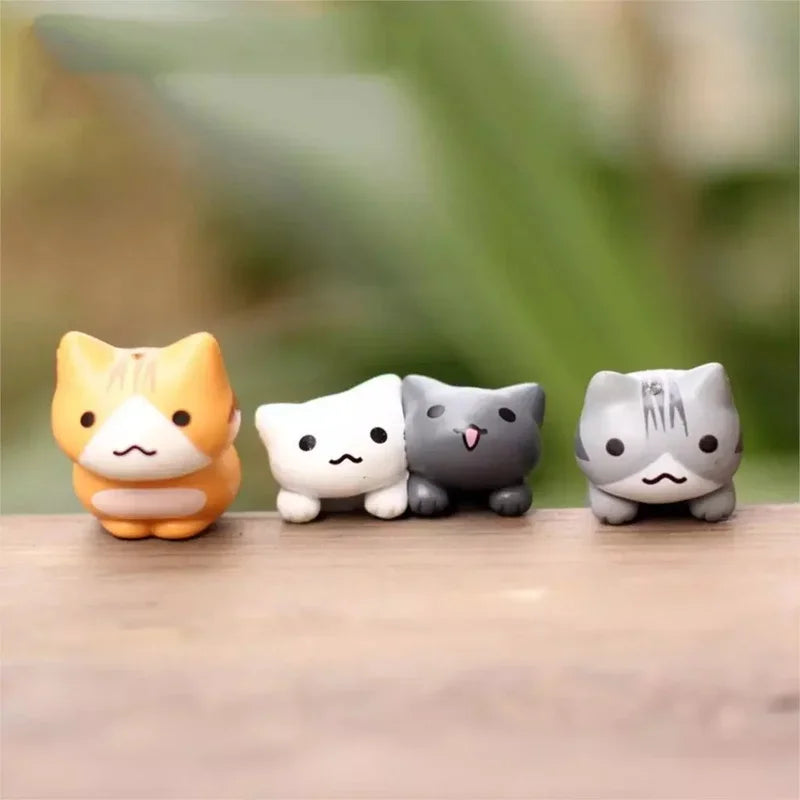 Lucky Cat Miniatures — 6-Piece Resin Kitten Set