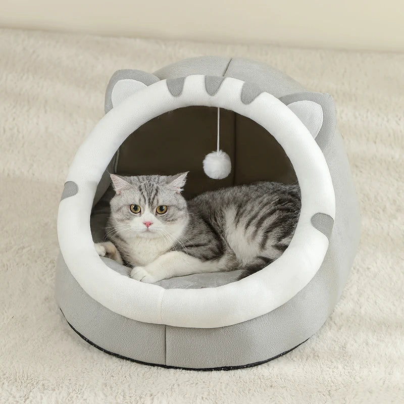 Kitten Cave Bed — Cozy Semi-Enclosed Cat House