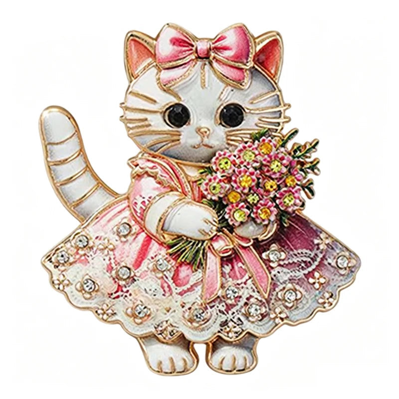 Flower Cat Brooch