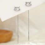 Crystal Cat Drop Earrings