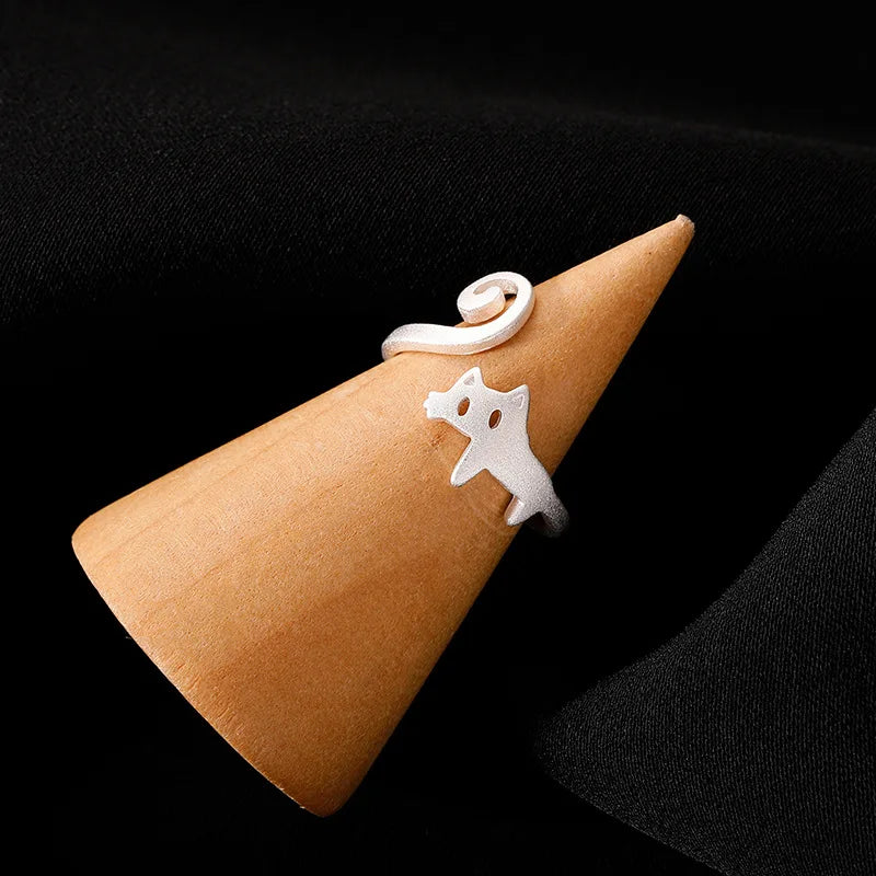 Kitty Adjustable Ring in Silver