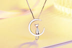 Moonkitten Zircon Cat Pendant Necklace