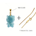 Blue Jade Cat Pendant