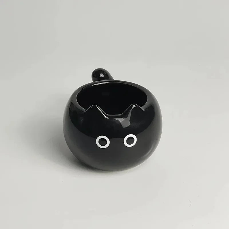 Cat Mug — Ceramic Siamese Cat Coffee Cup with Tray