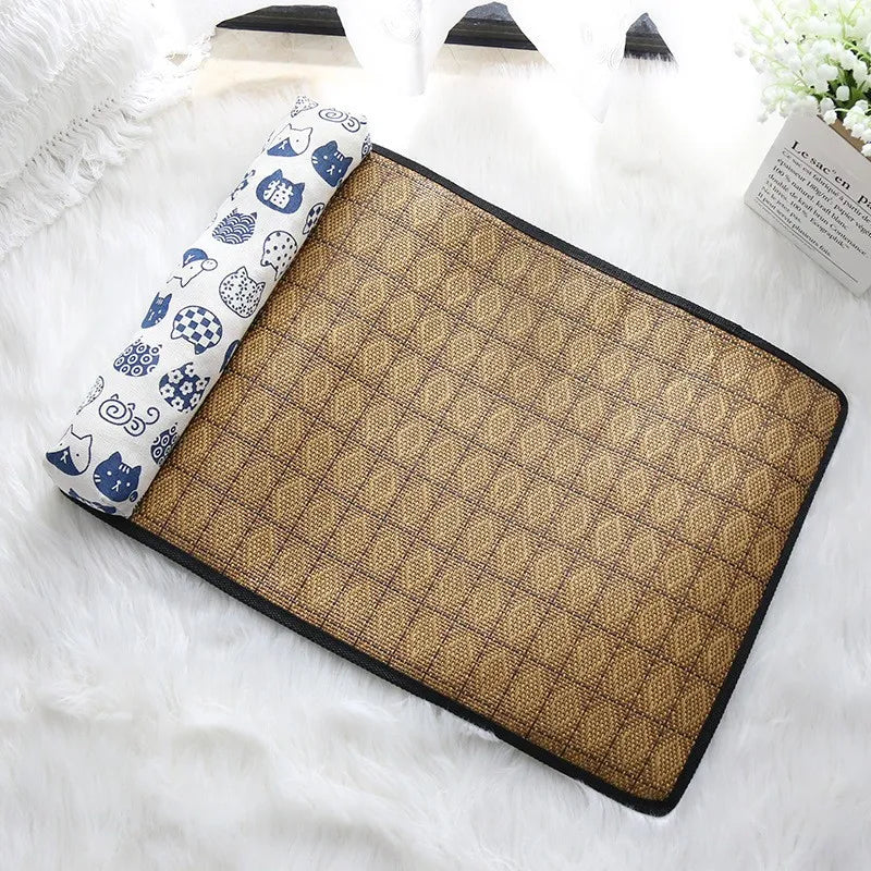 Natural Rattan Cat Cooling Mat