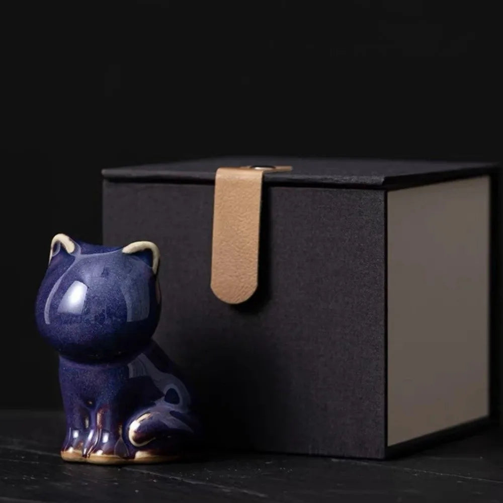 Cat Tea Pet Ceramic Figurine