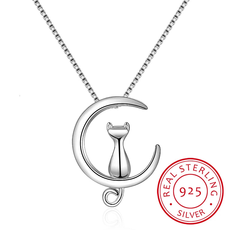 Moonkitten Zircon Cat Pendant Necklace