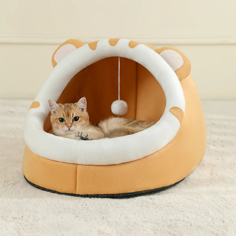 Kitten Cave Bed — Cozy Semi-Enclosed Cat House