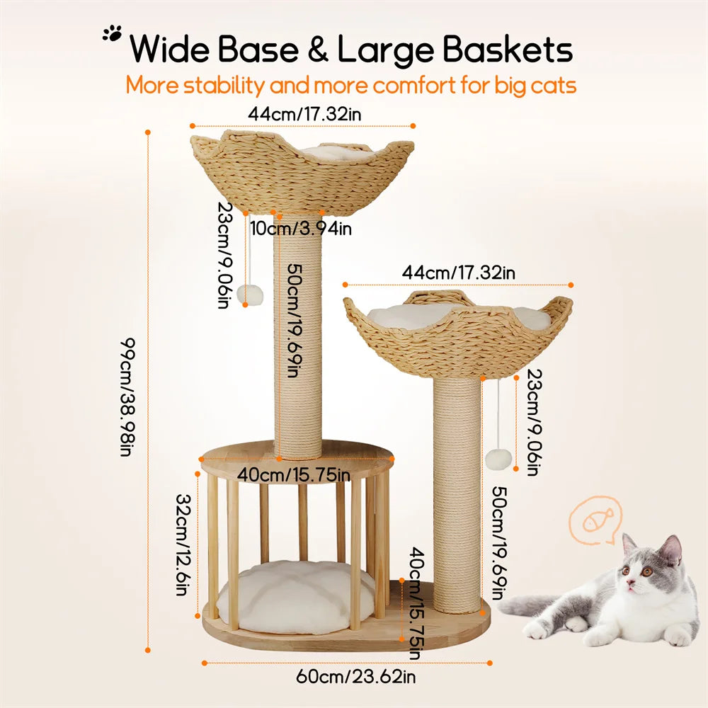 3-Tier Cat Tree | Plush Perches, Sisal Scratching Posts & Cozy Kitten Condo