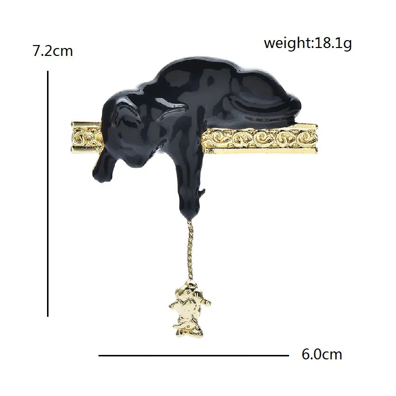 Sleeping Cat Bar Brooch