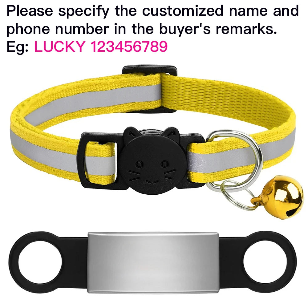 Custom Engraved Cat Collar with Bell
