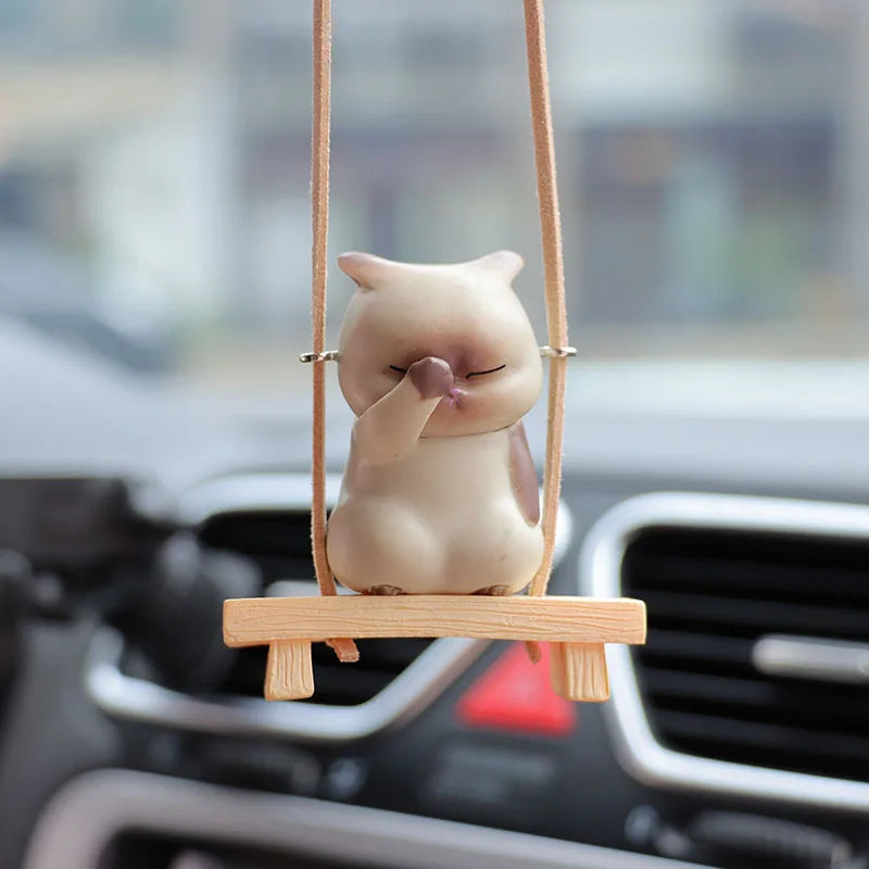 Swinging Cat Car Charm