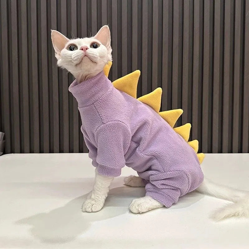 Sphynx Dinosaur Fleece Jumpsuit