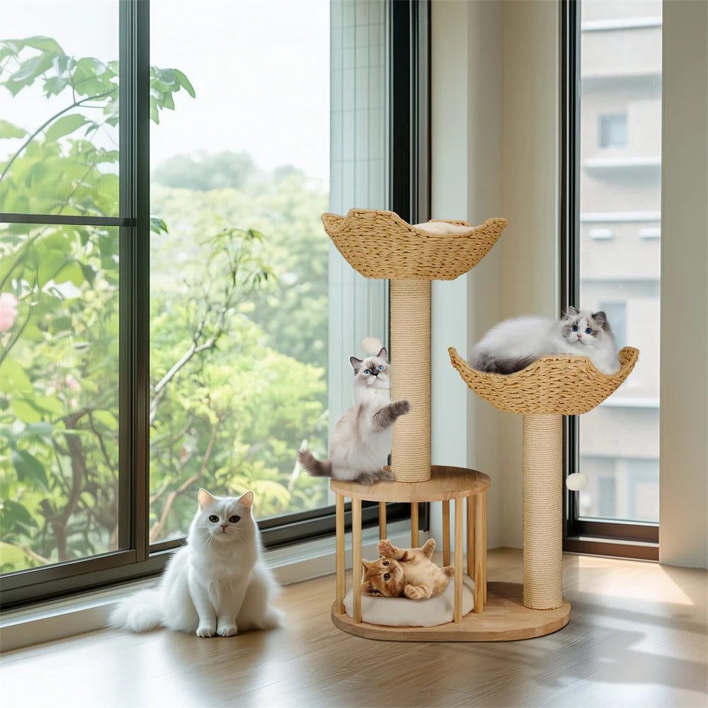 3-Tier Cat Tree | Plush Perches, Sisal Scratching Posts & Cozy Kitten Condo